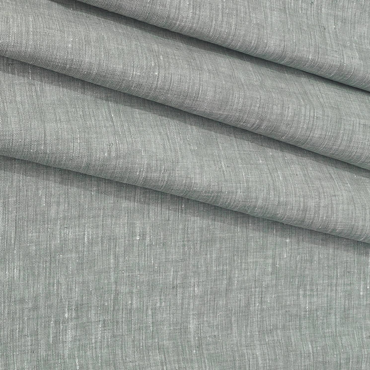 Shirt Fabric Donear 100% Premium Linen 60Lea Plain Colour Sage Green